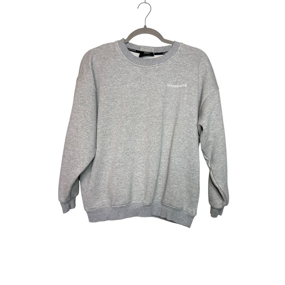 Alphalete Men's‎ Heather Grey Crewneck Sweatshirt Oversized Cotton Blend Small